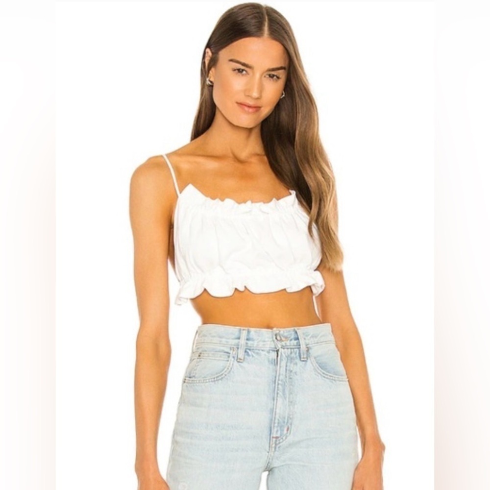 Bardot Barely There Backless Crop Top in Ivory, Size 6/Small